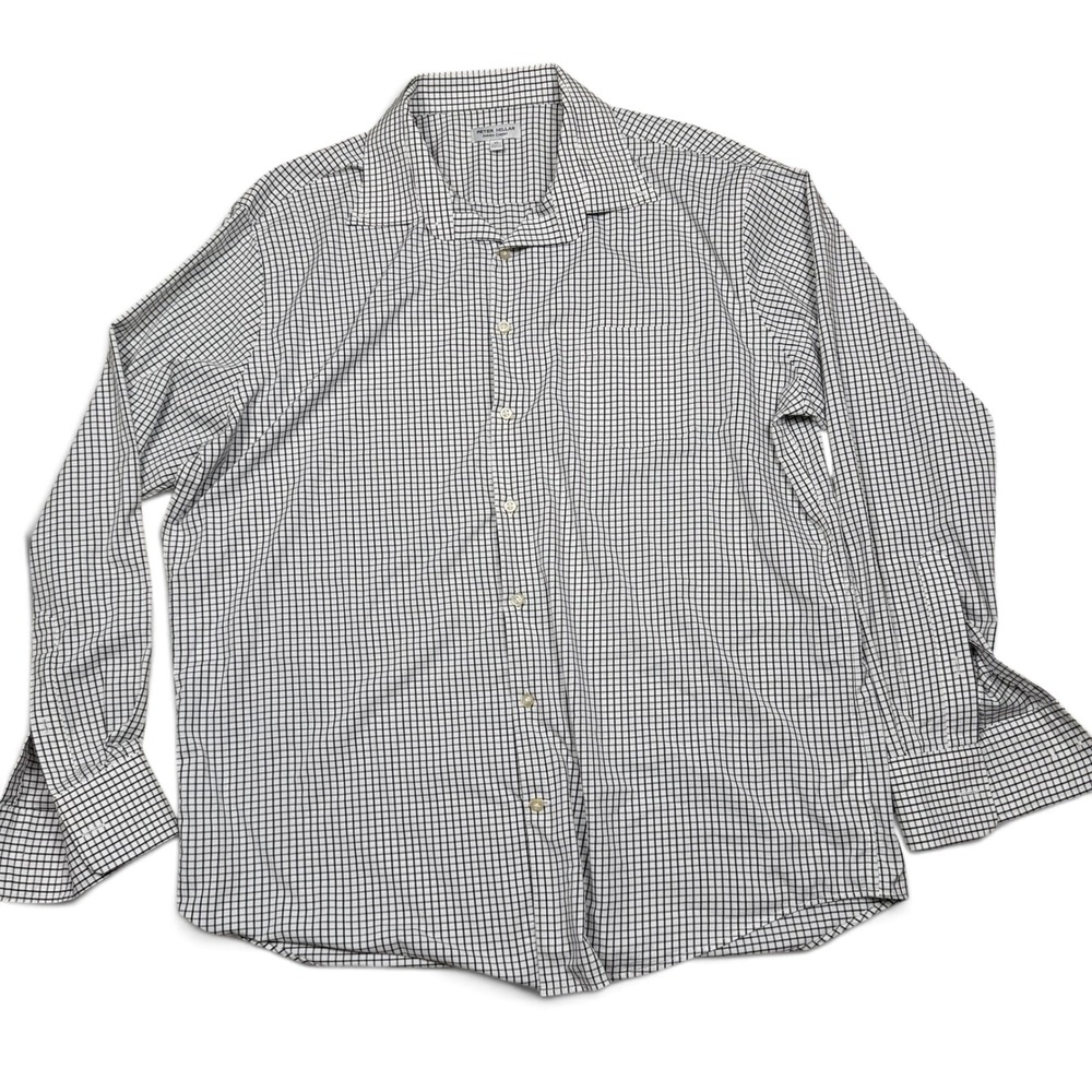 Peter Millar Summer Comfort Mens XL Black White Micro Check Performance Shirt - Picture 2 of 8